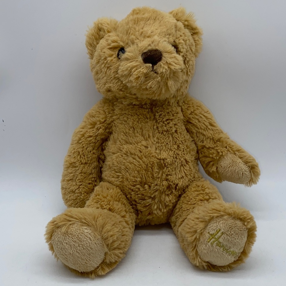 Harrods Classic Tan Teddy Bear Plush Stuffed Animal United Kingdom 7.5”